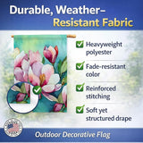 Caroline's Treasures Louisiana Magnolias in Watercolor House Flag Large Porch Sleeve Pole Decorative Outside Yard Banner Artwork Wall Hanging, Polyester, House Size, Multicolor