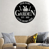 CFC0121316 Metal Garden Sign, Personalized Metal Sign Outdoor Decoration, Exclusive Customized Name Plaque Decoration for Potting Shed, Mom, Grandma, Grandpa
