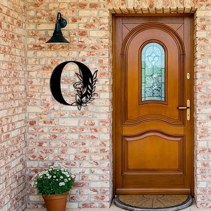Metal Name Sign,Initial Welcome Letter Monogram Wall Decor,Wall Art Last Name Signs,Garden Door Decor for Outside,Wedding,House Warming Gift,12 inch in Height (Letter O)