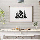 Demissle Big Foot Sasquatch Gift Bigfoot Wall Art Decor for Men Women 16 x 11 Inch Funny Birthday Sasquatch Gift Metal Yard Sign for Dad Husband Garage Garden Forest Outdoor Indoor(Black)