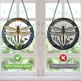 Dragonfly Suncatcher Stained Glass Window Hanging - 8″ Handmade Dragonflies Plant Suncatchers for Windows Hanging - Sun Catchers Christmas Decorations Glass Panel - Birthday Gifts for Women Men Mom