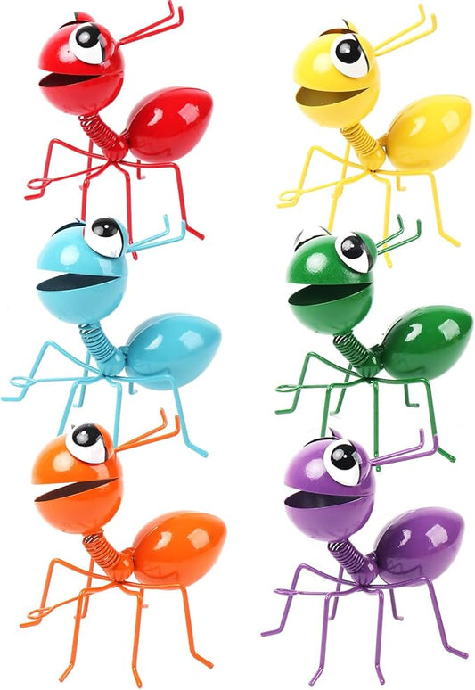 Cruis Cuka Metal Yard Art Garden Decor for Outside Cute Ants Yard Decorations Outdoor Lawn Ornaments Backyard Gifts for Mom - Set of 6