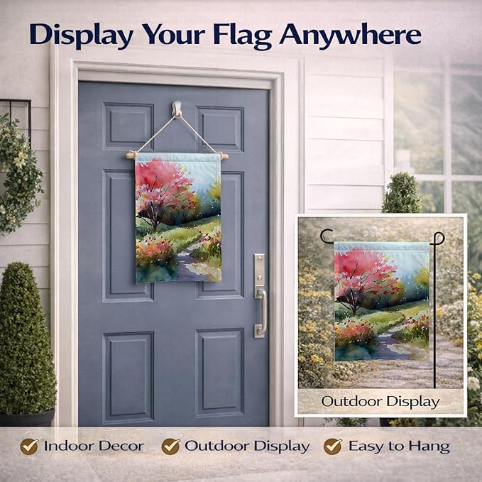 Caroline's Treasures North Carolina Dogwoods in Watercolor Garden Flag Mailbox Flag Decorative Yard Flag Banner Outside Patio Artwork Yard Flower Beds, Garden Size, Multicolor