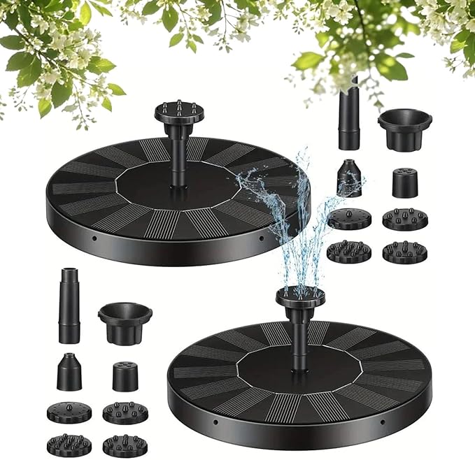 Solar Fountain Pump for Bird Bath, Floating Solar Water Fountain with Adjustable Spray Outdoor Water Feature for Garden Pond Patio Bird Bath Fountain Decoration (2PC)