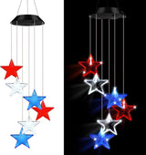 Fumete Solar Wind Chimes for Outside LED Color Changing Light Outdoor Mobile Wind Chime for Garden Patio Yard Porch Home Decor (Star)