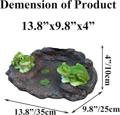Gutter Splash Block Frog Statue Outdoor Garden Decor, Decorative of Gutter Downspout Rain Concrete Gutter Splash Block Diverter, Larger Stone Resin Gutter Downspout, 14" L x 9.5" W x 4" H