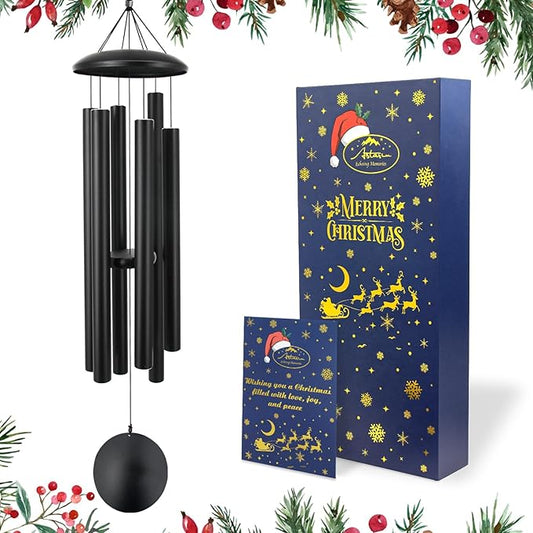 ASTARIN 45in Memorial Wind Chimes, Christmas Large Wind Chimes for Outdoors with 6 Heavy Tubes,Deep Tone for Garden Hanging Decor Sympathy Gifts Box