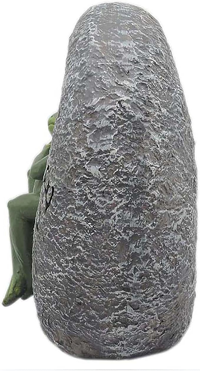 Romantic Frogs Couple Statues, Love Frogs Sitting on Stone Figurine, Resin Garden Ornament, Outdoor Animal Decor Collection, 7”H Gifts for Anniversary and Valentine