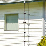 Invech Adjustable Rain Chains for Gutters, 12.5FT Outside Rain Chains with 12 Cups, Umbrella Shaped Rain Catcher Chain with Bell for Eaves Drainage, Replacement for Downpout