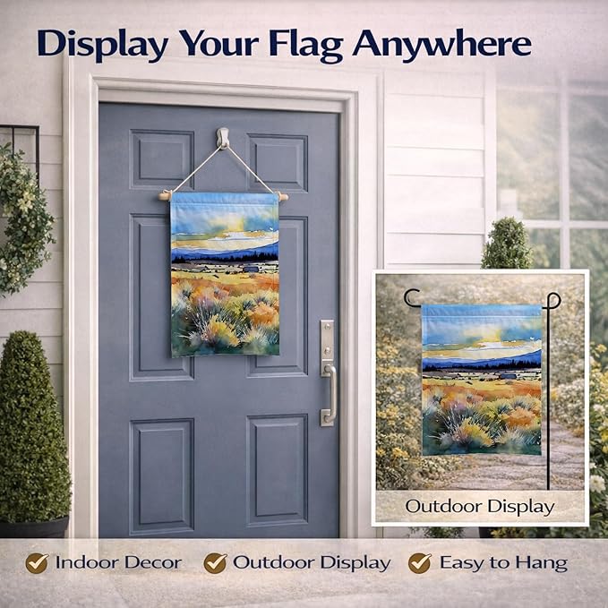Caroline's Treasures Nevada Sagebrush in Watercolor Garden Flag Mailbox Flag Decorative Yard Flag Banner Outside Patio Artwork Yard Flower Beds, Garden Size, Multicolor
