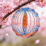 10x10 Sunrise Mountain Forest Spinning Wind Chime Pointillist Sun Snow Peak Crystal Chimes Outdoor Garden Wind Spinner Mother's Day Housewarming Gift