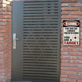 Funny No Trespassing Sign, Metal Warning Tin Signs, You Are No Longer Trespassing You Are A Target Sign, Yard Sign Garage Wall Decor Sign 8 X 12 Inches