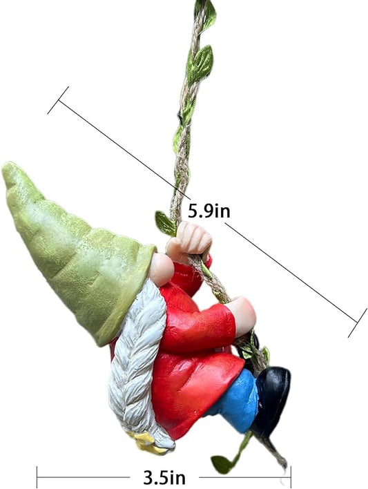 Hanging Gnome Statue Decoration, Climbing Gnomes Statue Figurine Ornament for Indoor Outdoor Home Decor, Gift for Women, Mom