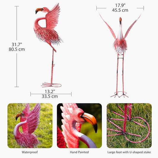 Goodeco Garden Flamingo Yard Decorations - Pink Flamingo Statue with Flying Wings for Yard Patio Decoration, Gardenning Gifts, Perfect Flamingo Gifts, Eye-Catching Ornament for Indoor and Outdoor Use