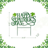 Glitzhome St. Patrick's Day Outdoor Decorations, 23.25"H Metal Happy St. Patrick's Day Yard Signs, Metal St. Patrick's Day Letters Decorative Garden Stake for Home Lawn Porch