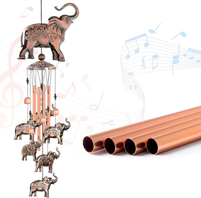 JOBOSI Elephant Wind Chimes, Elephant Room Decor Garden Decor Patio Decorations with S Hook Gifts for mom Women Grandma Friends Mother