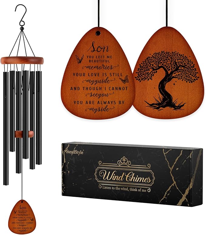 SteadStyle Memorial Gifts for Loss of Son, Memorial Wind Chimes, in Memory of Loved One, Bereavement Gifts, Sympathy Gift for Loss of Son, Home Decor Outdoor Garden Patio