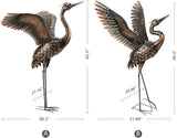 chisheen Garden Statue Outdoor Metal Heron Crane Yard Art Sculpture for Lawn Patio Backyard Decoration,46 inch (2-Pack)