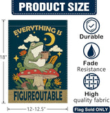Dyrenson Inspirational Frog Everything is Figureoutable Decorative Garden Flag, Motivational Mushroom Yard Outside Home Decoration, Funny Positive Farmhouse Outdoor Small Decor Double Sided 12 x 18