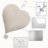 Wind Spinners, 2 Pack 10in 3D Stainless Steel Outdoor Hanging Wind Spinner with 2X Heart-Like Pendant and 3X 360° Rotating Hook, Reflective Decor for Outside Yard and Garden (2 Pack) (Heart-Like)