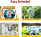 GENANY Spooky Stained Glass Window Hanging, Spring Sun Catcher with Metal Chain and Hook, Romantic Gifts for Women Friends Family, Garden Decor, Housewarming Gifts, Outdoor Decor