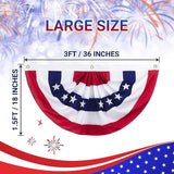 8 Pack American Pleated Fan Flag, 1.5 x 3 Ft Red White and Blue Half Fan Flag Bunting Banner, Patriotic Decorations USA Bunting Flags Outdoor Indoor for Porch Garden Memorial Day 4th of July Decor