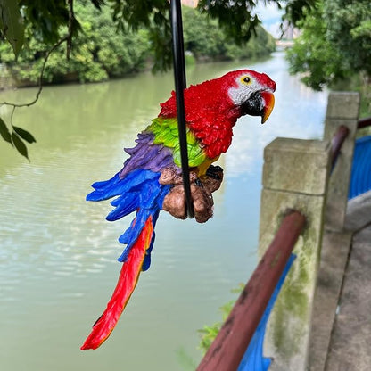 Resin Parrot Statue, Hanging Parrot Sculpture for Home Decor Garden Patio Decor Ornament, Gift