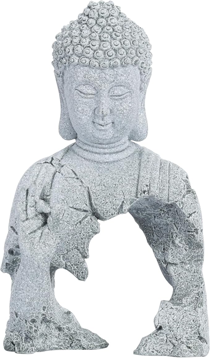 Buddha Statue for Home Stone Zen Garden Accessories Meditation Zen Garden Yoga Bonsai Micro Landscape Feng Shui Decor Fish Tank Aquarium Decorations (A-Small)