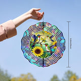 10 Inch Hummingbird Wind Spinner, 3D Metal Hanging Bird Kinetic Wind Rustproof Sculpture Gift for Women Mom Grandma Wife, Yard Garden Balcony Spring Ornament Outdoor Decor