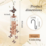 Ukulork Wind Chimes Outdoor Clearance, Butterflies Aluminum Tube Windchime with S Hook,Patio Garden Decor, Housewarming Gift.