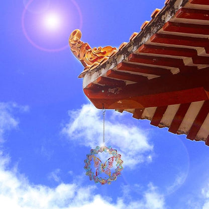 LONGSHENG Butterfly Wind Spinner- 3D Indoor Outdoor Garden Decoration Crafts Ornaments Hand Painted Stainless 6 inch