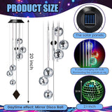 Novabright Solar Moroccan Ball Gifts Solar Color Changing Wind Chimes Outdoor Hanging Decorative Mobile Lights or Garden Yard Patio Window Party Easter Decor