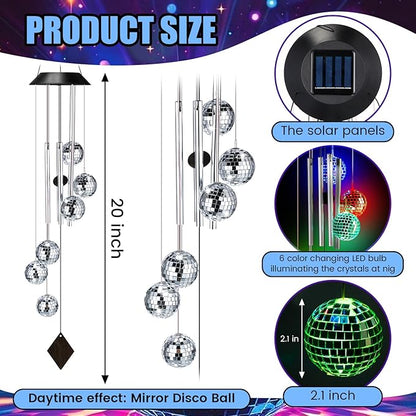 Novabright Solar Moroccan Ball Gifts Solar Color Changing Wind Chimes Outdoor Hanging Decorative Mobile Lights or Garden Yard Patio Window Party Easter Decor
