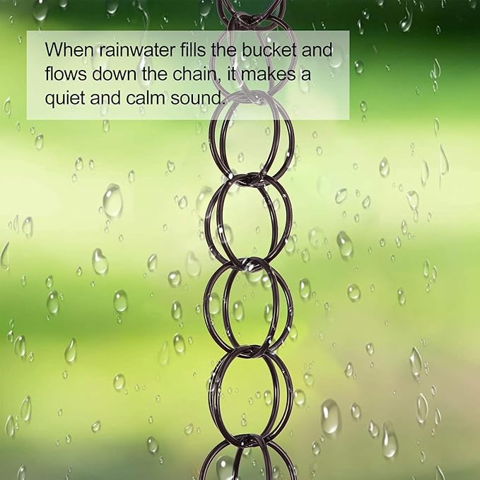 Rain Water Chain Rain Chain Japanese Decor 1M Length Drainage Rain Chain Copper Rain Chains Villa Decoration Rain Chain Divert Water Functional and Decorative Replacement for Gutters