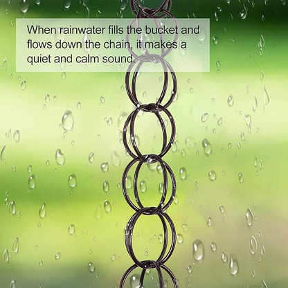 Rain Water Chain Rain Chain Japanese Decor 1M Length Drainage Rain Chain Copper Rain Chains Villa Decoration Rain Chain Divert Water Functional and Decorative Replacement for Gutters