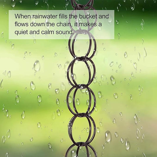 Rain Water Chain Rain Chain Japanese Decor 1M Length Drainage Rain Chain Copper Rain Chains Villa Decoration Rain Chain Divert Water Functional and Decorative Replacement for Gutters