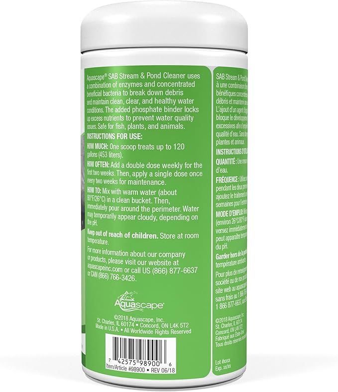 Aquascape 98900 SAB Stream & Pond Clean Water Treatment, 1.1-Pound,White