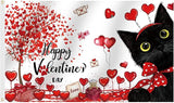 SENSEVEN Valentine's Black Cat Flags for Outside 3x5 Ft, Spring Wedding Flag, Couple Anniversary Yard Flag Spring Holiday Outdoor Banner for Porch Farmhouse Decor, Valentine's Party Supplies