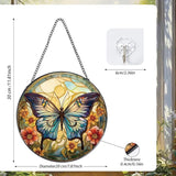 Rngmsi Butterfly Stained Glass Window Hanging Decor, 7.8″ Sun Catchers Stain Glass Window Hanging Indoor, Flower Suncatcher with Hook Home Wall Art Gift for Thanksgiving Christmas Housewarming