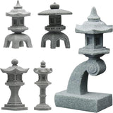 Miniature Japanese Lantern Decoration Mini Fairy Garden Decor Set Japanese Lantern for Micro Landscape Garden & Patio Yard Bonsai Decoration (5 Sandstone)