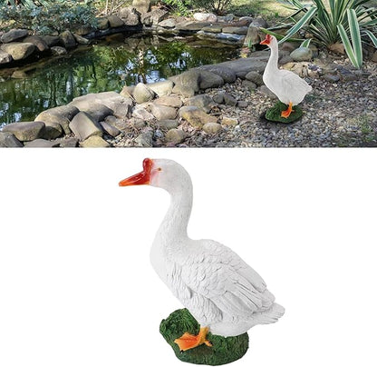 Garden Statues Goose Figurine Farm Animal Sculpture Lifelike Outdoor Statue for Pond Garden Decor Unique Design with Vibrant Colors Yard Ornaments Decor