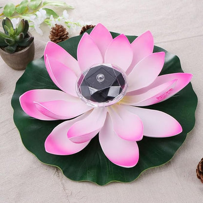 BESTonZON 2pcs Solar Floating Lotus Pond Lights, Outdoor Landscape LED Water Garden Decor with Color-Changing Gradient, Solar-Powered Waterproof Pool Lamps for Garden Pond