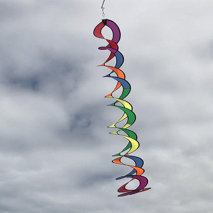 In the Breeze 5045 Rainbow Curlie Duet Mesmerizing Double Twister Hanging Outdoor Decoration, Medium