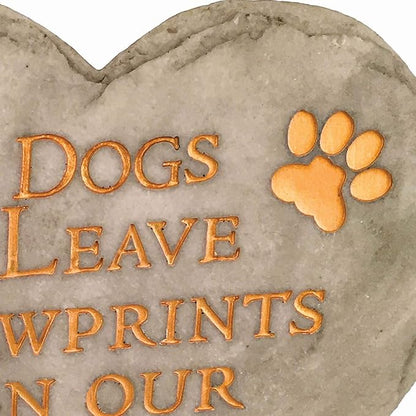 Spoontiques - Garden Décor - Dogs Leave Pawprints Stepping Stone - Decorative Stone for Garden