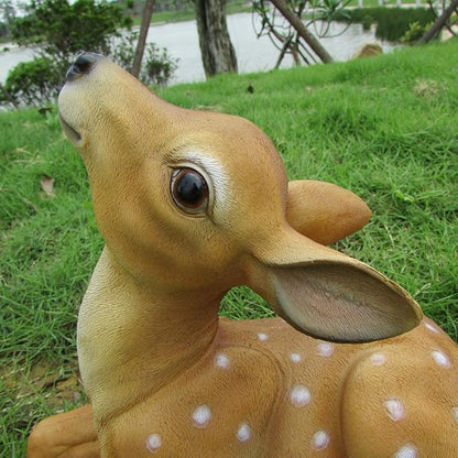 Garden Ornaments Decor Statue Outdoor,for Friends Gifts Art Ornaments Decor Crafts Figurines Collectible Prop Vivid Animal Figurines Arts Real Life Fallow Deer Statue Fawn Resin Sculpture
