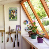 Enter The Garden Metal Sign：Women's Garden Gift for Yard For Outside Outdoor Sians Gardening Gifts 12" x 8"