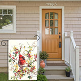 Red Cardinal Bird Garden Flag Spring Summer Floral Yard Flags for Outdoor Lawn Porch Patio Decoration Memorial Birds Lover Gift Butterfly Watercolor Wild Bird House Banner Decor 12x18 Inch