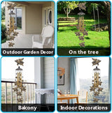 Flying Pigs Wind Chimes Outdoor Decor - with 6 Bells 7 Pigs Wind Chimes, Mobile Romantic Fly Pigs Wind Catcher, Bronze Pigs Wind Bells for Home, Mom Gifts, Balcony, Tree, Festival, Garden Decoration