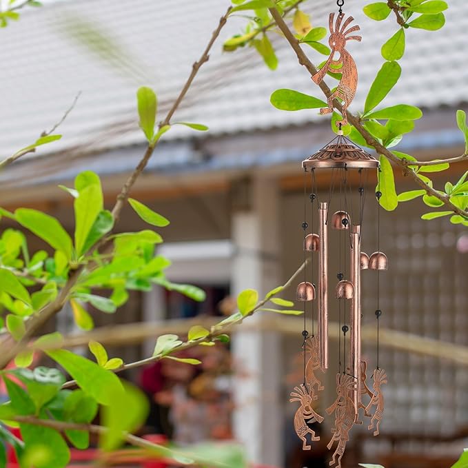 Kokopelli Wind Chimes Outdoor Decoration for Women Men Mom Wife Grandma Birthday Gifts Memorial Metal Kokopelli Wind Chimes for Outside Indoors, Patio, Home, Porch, Yard Decor, Garden Decor