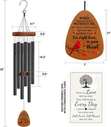 Cardinal Wind Chimes for Loss of Loved One, Sympathy Wind Chimes Home Decor Outdoor Garden, Gifts for Bereavement, Condolence, Funeral, Soothing Melodic Tones with Mute Option 32" - C4